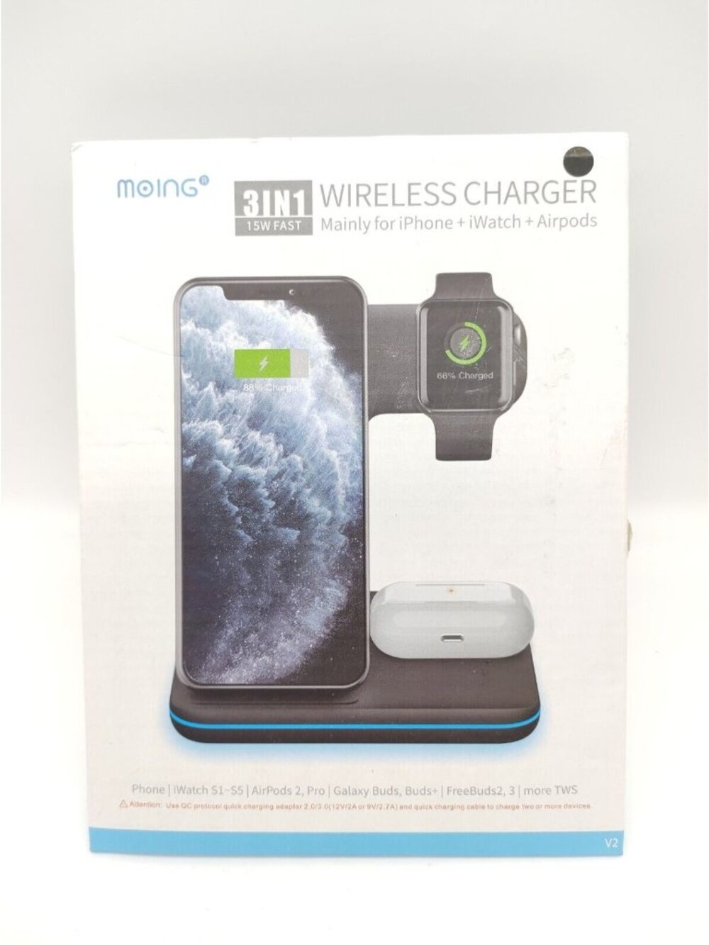 Moing 3 In 1 Wireless Charger Mainly For iPhone iWatch Air pods Samsung